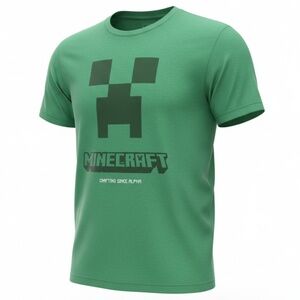 Minecraft Creeper "Crafting Since Alpha" Men's Tee Large Green Official License